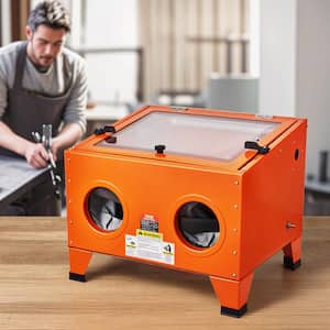 25 Gal. Sandblasting Cabinet 40 to 120 PSI Portable Benchtop Sand Blaster with Blasting Gun for Paint Stain Rust Removal