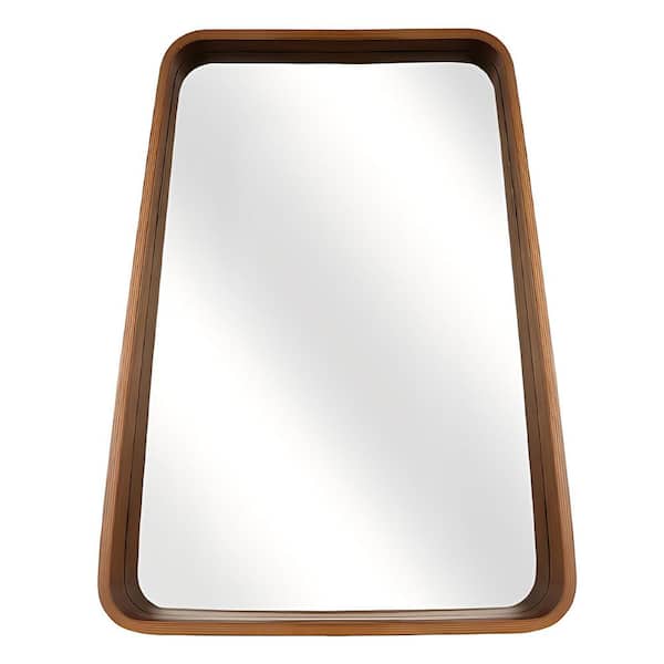 18 in. W x 24 in. H Modern Rectangle Wood Framed Wall Mirror with Bottom Shelf for Entryway Bedroom, Home Decor