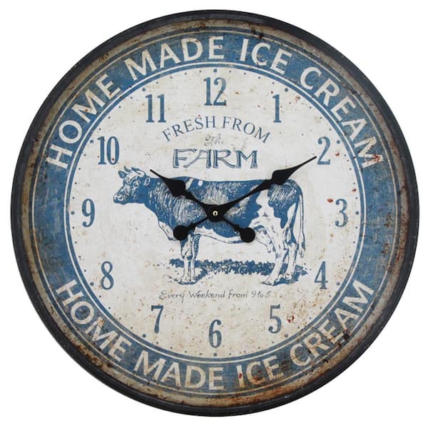 Yosemite Home Decor Ice Cream Farm Blue Wall Clock