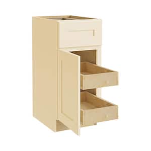Newport Cream Painted Plywood Shaker Assembled Base Kitchen Cabinet 2 ROT Soft Close Left 12 in W x 24 in D x 34.5 in H