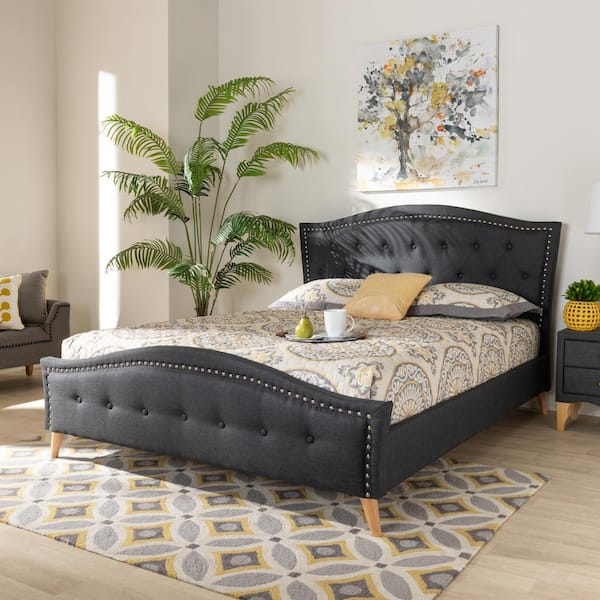 Baxton Studio Felisa Dark Gray King Platform Bed 156 9505 HD The