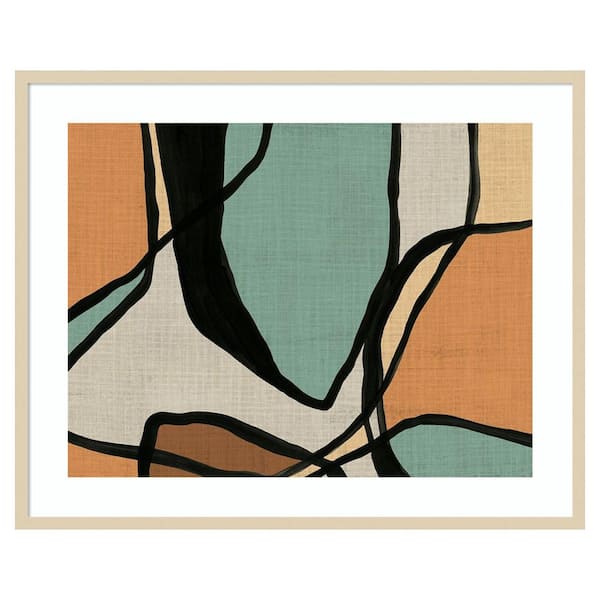 Amanti Art Abstract Stained Glass I by June Erica Vess 1 Piece Framed Giclee Abstract Art Print 33 in. x 41 in.