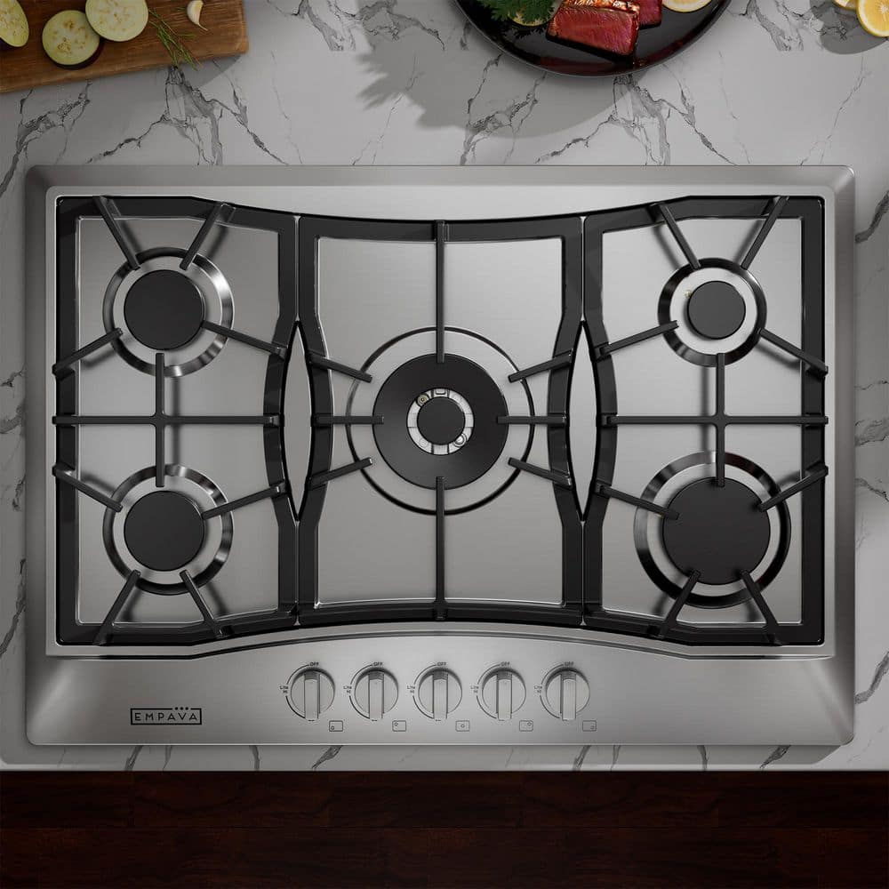 Empava 30 Inch Stainless Steel 5 Burner Gas Cooktop