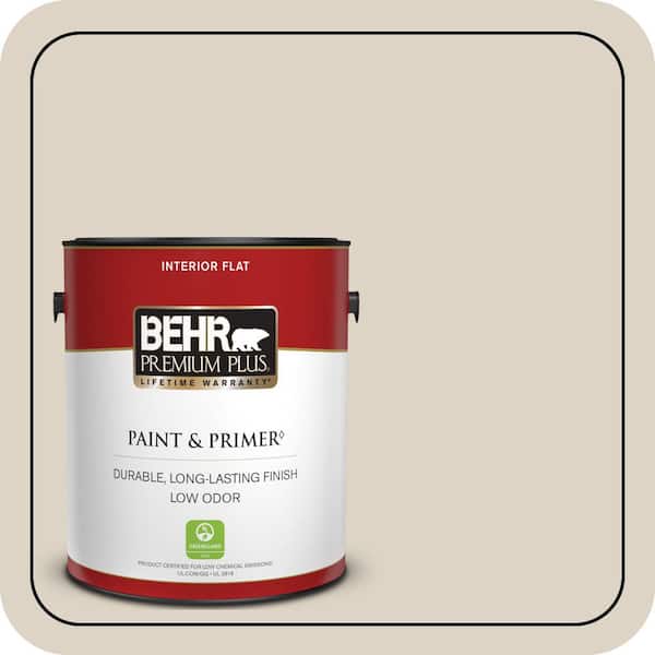 BEHR PREMIUM PLUS 1 gal. #730C-2 Sandstone Cove Flat Low Odor Interior Paint & Primer