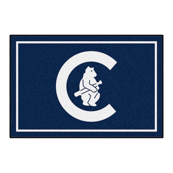 FANMATS Chicago Cubs Navy 4 ft. x 6 ft. Plush Area Rug