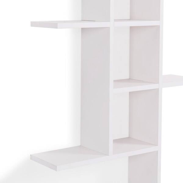 DANYA B 47.25 in. H White MDF 5-Tier Decorative Wall Shelf FF5120WH - The  Home Depot