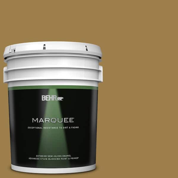 BEHR MARQUEE 5 gal. #S310-6 Gold Ink Semi-Gloss Enamel Exterior Paint & Primer