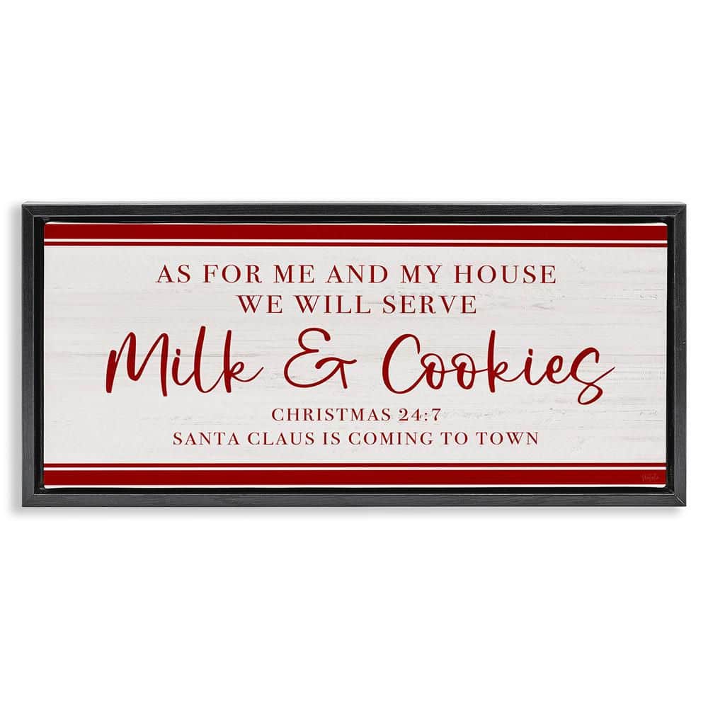 We Will Serve Milk and Cookies by Natalie Carpentieri 1 Piece Black Floater Frame Typography Art Print 14 in. x 31 in. price history on PriceWatchPro