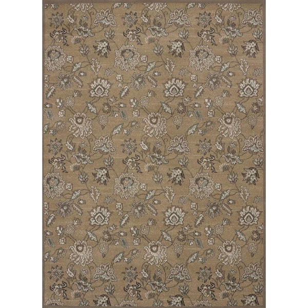 Unbranded Pisa Beige 3 ft. x 5 ft. Traditional Floral Area Rug