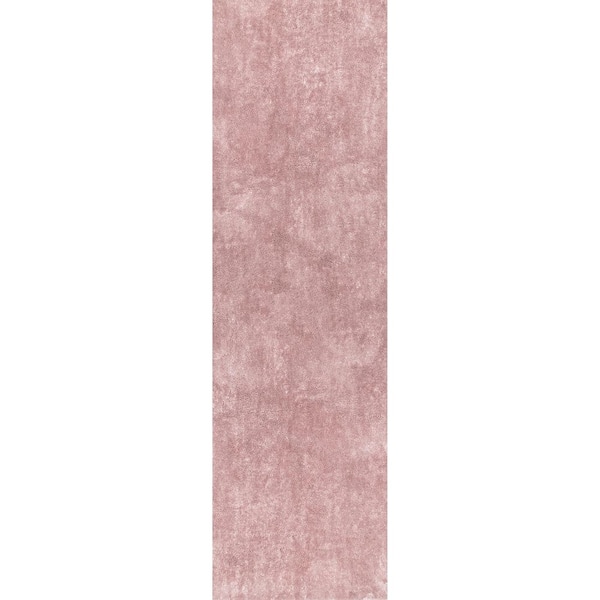 nuLOOM Loni Solid Machine Washable Shag Pink 3 ft. x 10 ft. Runner Rug
