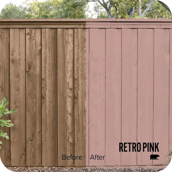 BEHR 5 gal. #S170-4 Retro Pink Solid Color House and Fence
