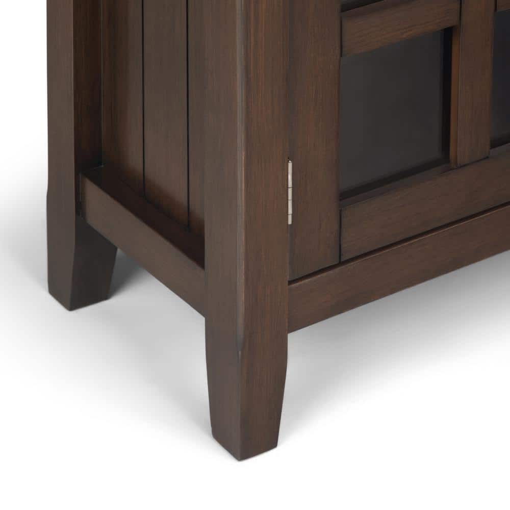 Natural Aged Brown Solid Wood Entryway Storage Cabinet