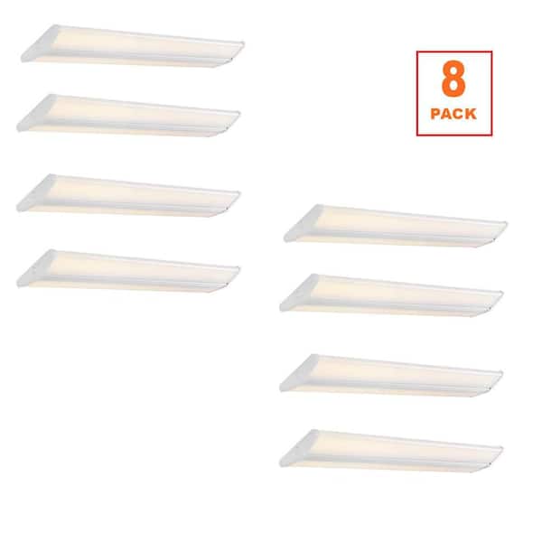 8-Pack 4 ft. 400-Watt Equivalent 7500 Lumens Integrated LED White Shop Light 65W Bright White 4000K Dimmable