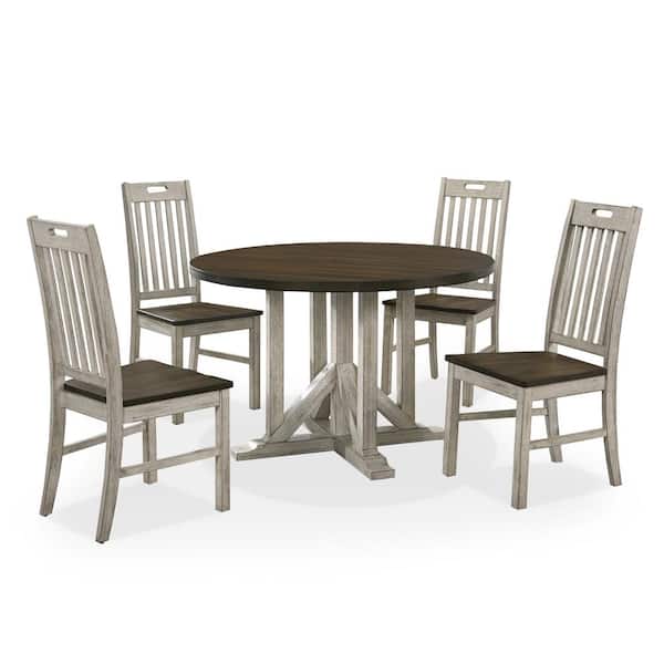 Antique White Dining Table Set Idf, Driftwood Round Dining Table Set