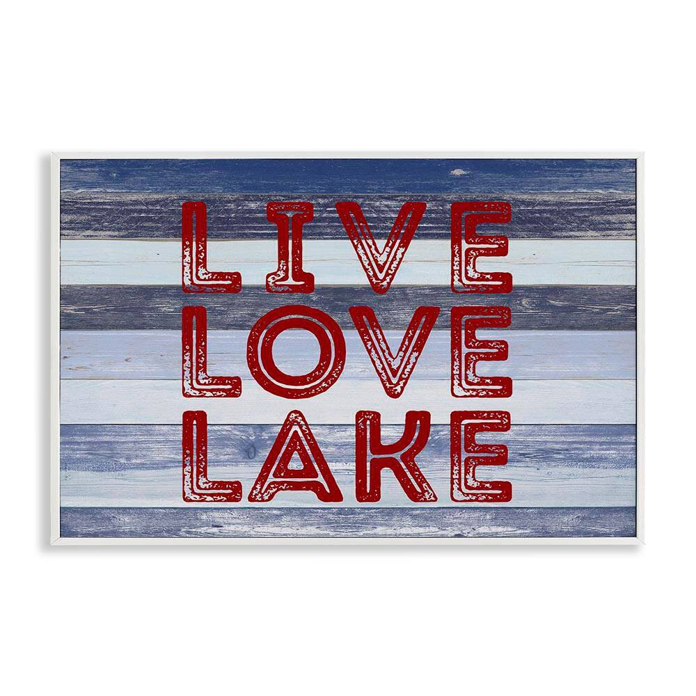 Live Love Lake Striped by Sd Graphics Studio White Framed Coastal Giclee Art Print 12 in. x 18 in. price history on PriceWatchPro