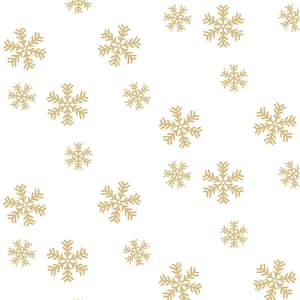 Metallic Gold Snowflakes Peel and Stick Wallpaper (Covers 30.75 sq. ft.)