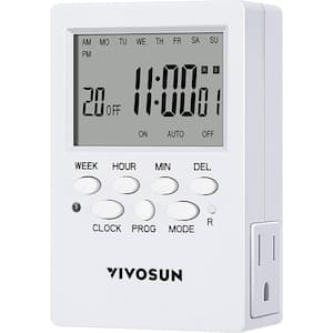 7-Day 10080 min Indoor Programmable Plug-in Outlet Digital Timer