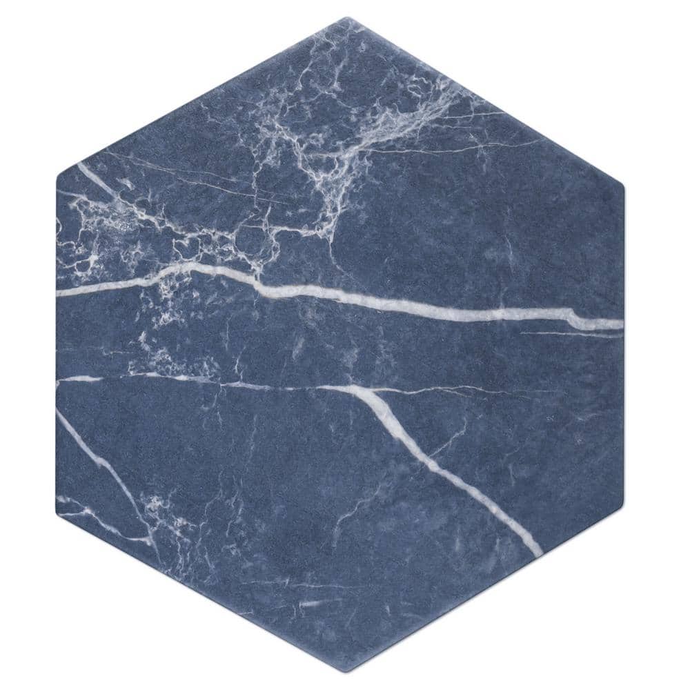 Elegance Blue Hexagon Matte Porcelain Wall and Floor Tile