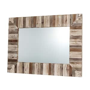 39.76 in. W x 29.92 in. H Farmhouse Rectangle Wooden Frame Wall Accent Mirror