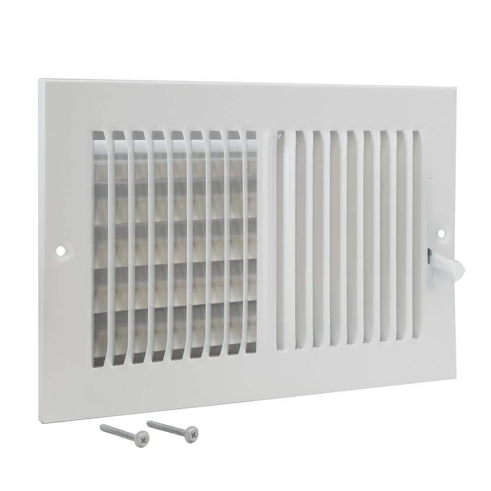 White Steel Wall/Ceiling Air Vent Register with Matte Finish