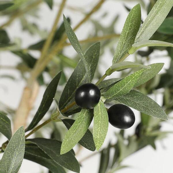 10 ft. Artificial Olive Tree in Pot with Branches and Fruits