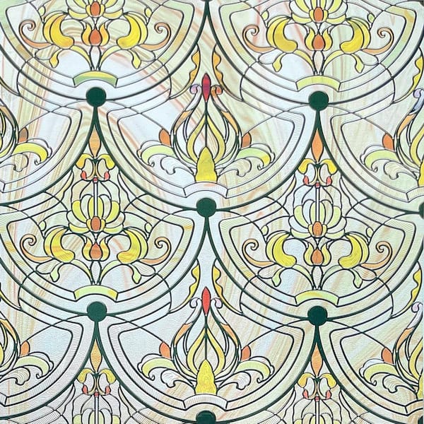 Golden 3D-Stained Glass Vinyl Window Film