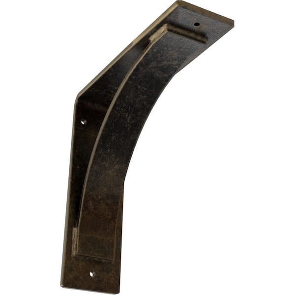Ekena Millwork 3 in. x 10 in. x 10 in. Antiqued Pale Gold Morris Steel Bracket