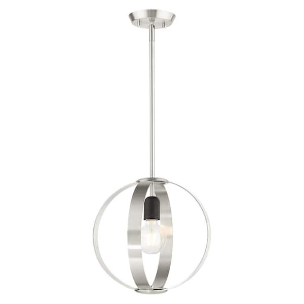 Livex Lighting Modesto 1 Light Brushed Nickel Pendant