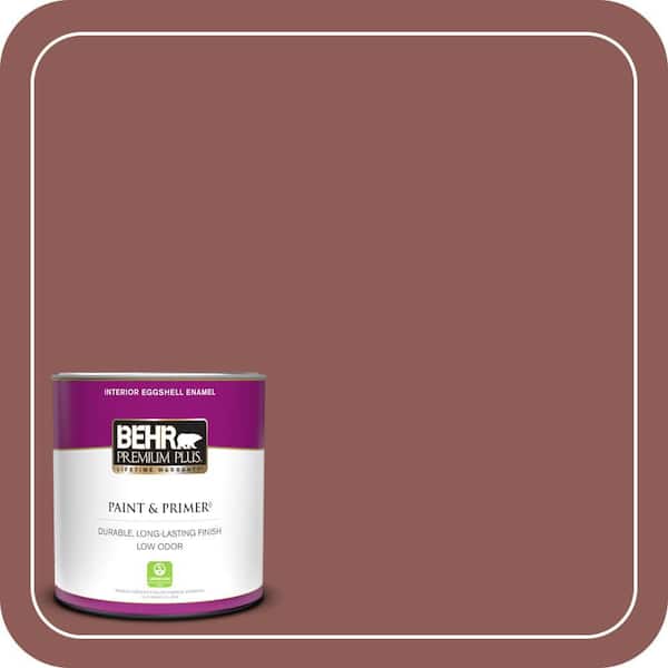 BEHR PREMIUM PLUS 1 qt. #190F-6 Bold Brick Eggshell Enamel Low Odor Interior Paint & Primer