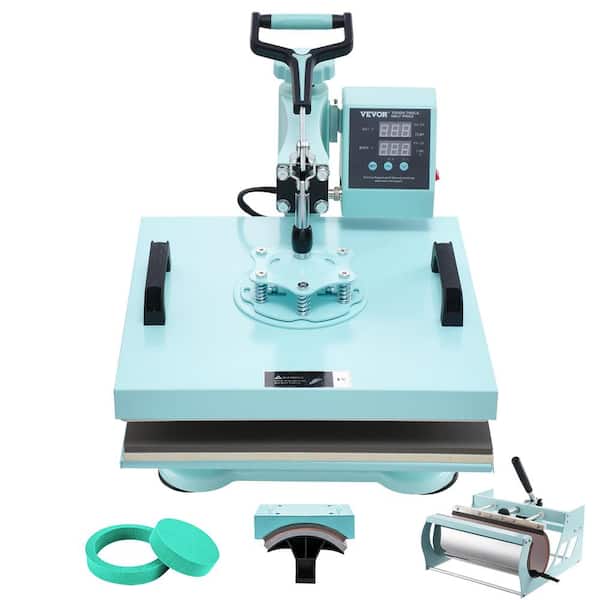 Heat Press Machine, 15 in. L x 15 in. W 5 in 1 Heat Transfer Machine with 30 oz. Tumbler Press, 360° Swing Away
