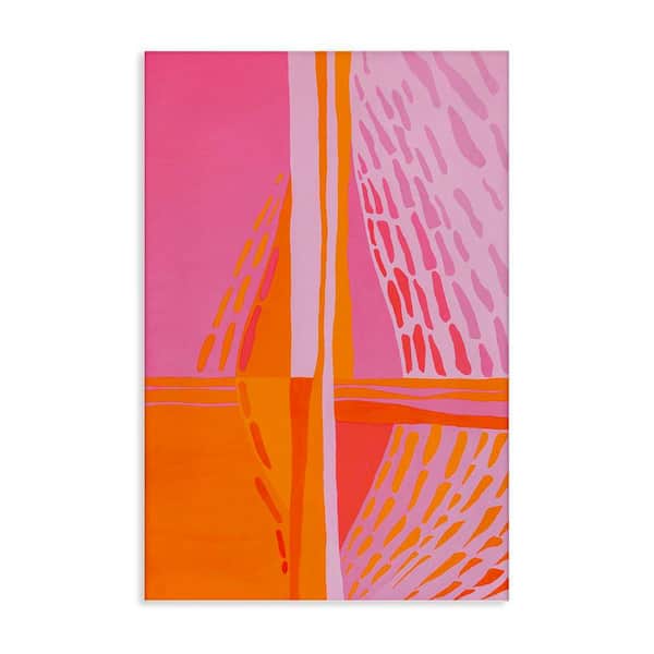 Centric Orange and Pink by Incado Unframed Abstract Graphic Art Print 36 in. x 24 in.