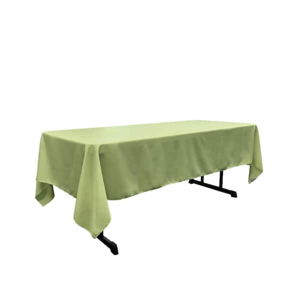 Polyester Poplin 60 in. x 126 in. Sage Rectangular Tablecloth