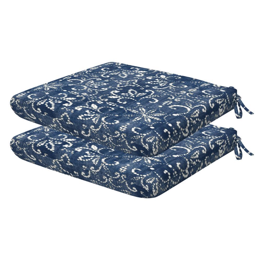 Honeycomb Outdoor Universal Dining Seat Cushion Boheme Indigo (Set of 2 ...