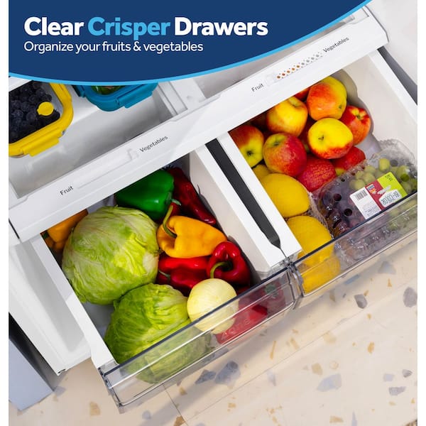 21 cu. ft. 30 in. Garage Ready Top Freezer Refrigerator in White with Two Sliding Deli Drawers