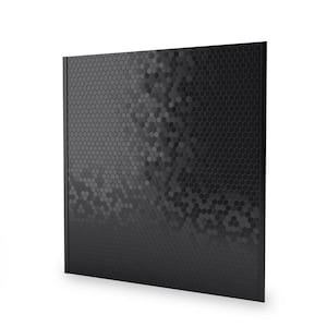 Hexagonia SB Black Stainless 29.61 in. x 30.47 in. x 5mm Metal Peel and Stick Range Backsplash Mosaic (6.26 sqft/case)