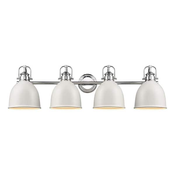 SIGNATURE HARDWARE Grinnell 35 in. 4-Light Polished Chrome Vanity Light