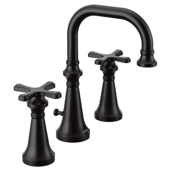 MOEN Colinet 8 in. Widespread 2-Handle High-Arc Bathroom Faucet in Matte Black (Valve Not Included)