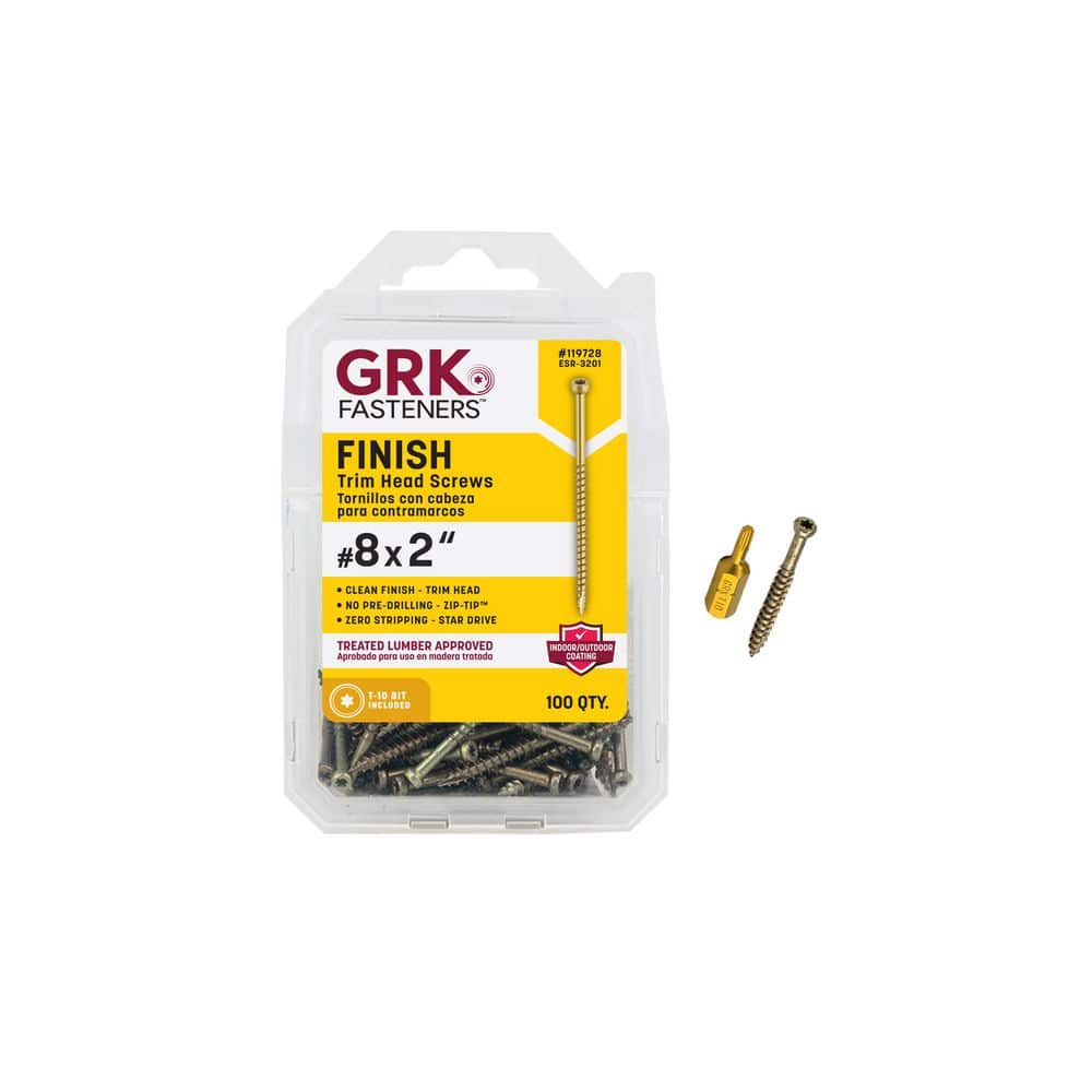 GRK Fasteners #8 x 2 in. Star Drive Trim-Head Finish Screw (100