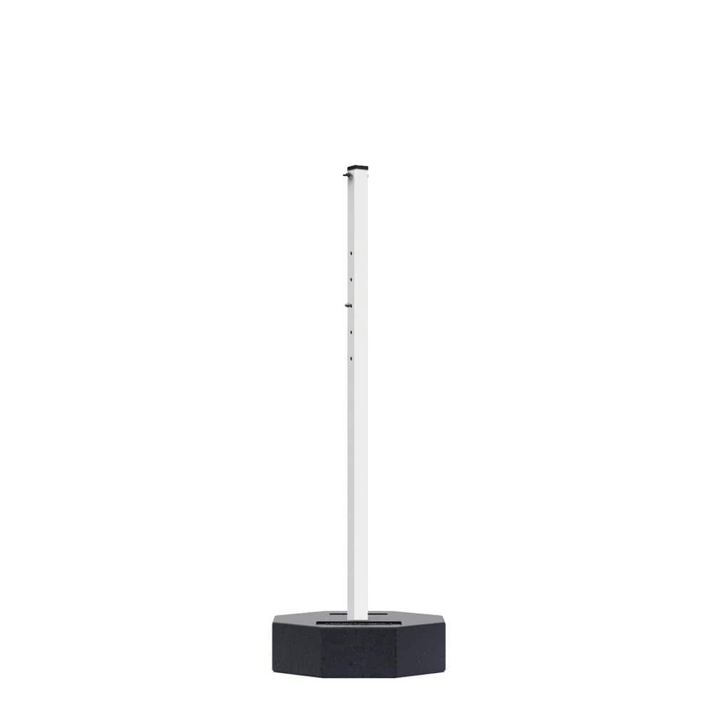 PLASTICADE 60 lbs. 60 in. White Portable Post Rubber Base Sign Stand ...