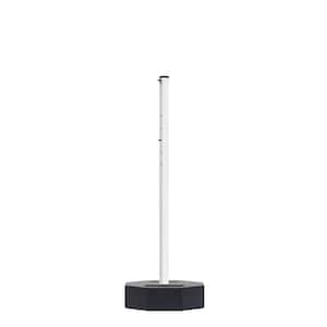 60 lbs. 60 in. White Portable Post Rubber Base Sign Stand