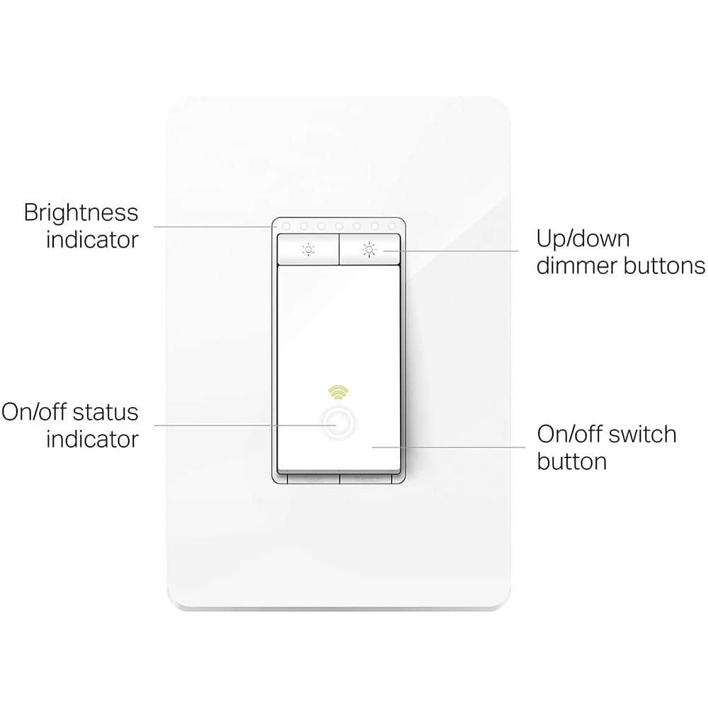 White Smart Wi-Fi Dimmer Switch with Alexa and Google Assistant