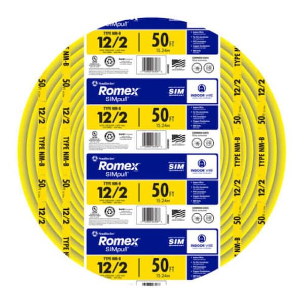 50 ft. 12/2 Solid Romex SIMpull CU NM-B W/G Wire