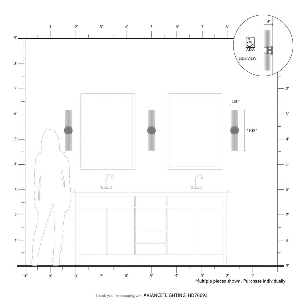 Aero Polished Chrome 2-Light Vanity with Satin Opal White Glass
