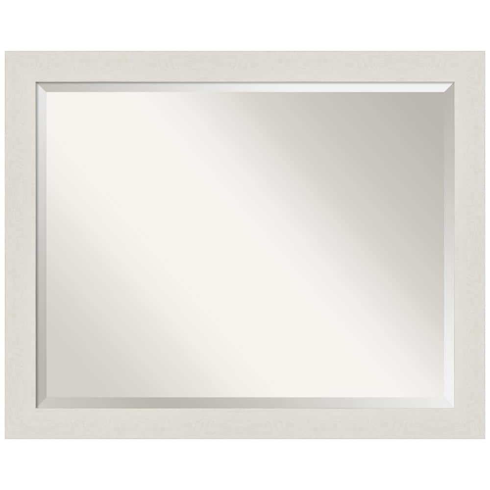 Rustic Plank White Narrow 31.5 in. H x 25.5 in. W Framed Wall Mirror price history on PriceWatchPro