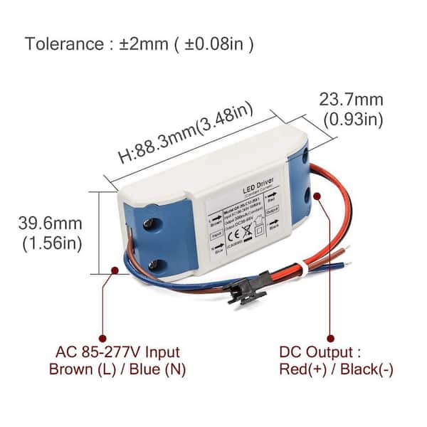 300mA 36V-66V Input 100-240V AC-DC 12W 15W 18W 20W LED Driver