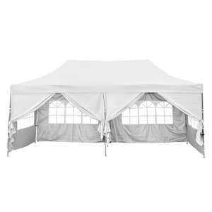 10 ft. x 20 ft. White Instant Patio Canopy Tent with Sidewalls