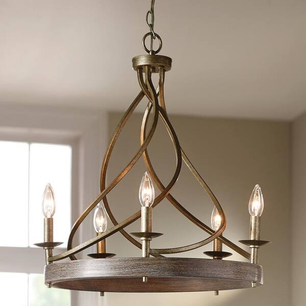 Home Decorators Collection 21 5 In Light Gilded Pewter Chandelier 7928hdc The Depot Home Decorators Collection 21 5 In, How To Install A Chandelier Home Depot