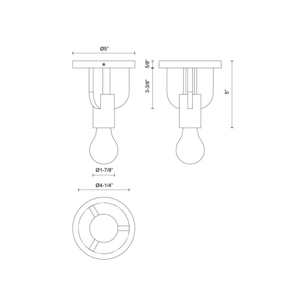 Claire Matte Black Semi-Flush Mount Light Fixture