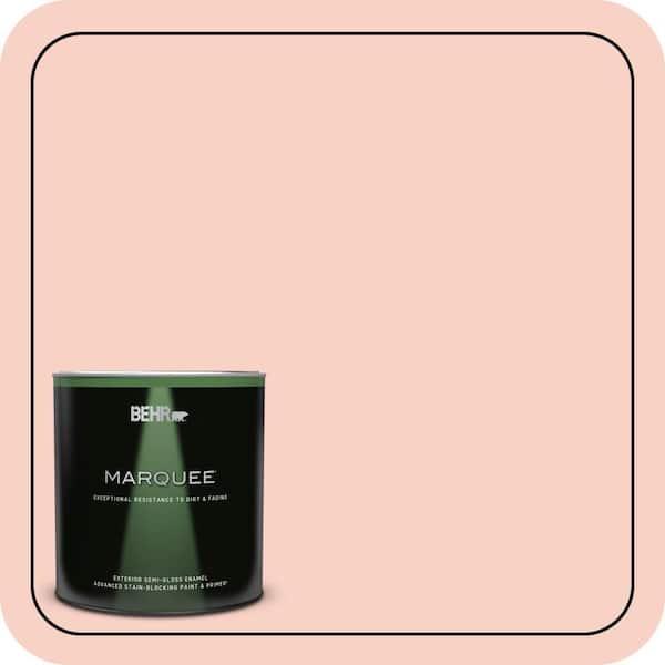 BEHR MARQUEE 1 qt. #210C-2 Demure Pink Semi-Gloss Enamel Exterior Paint & Primer