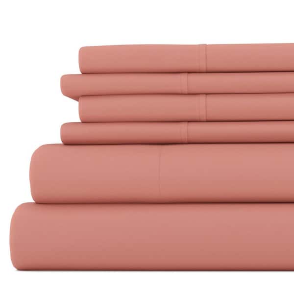 Becky Cameron 6-Piece Solid Clay Queen Bed Sheet Set